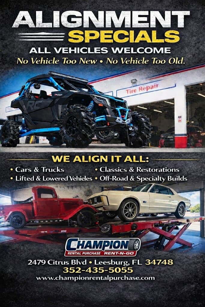 Alignment Specials. All Vehicles Welcome.